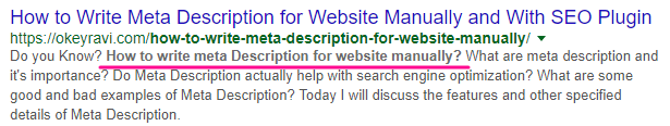 How to write meta Description for website manually