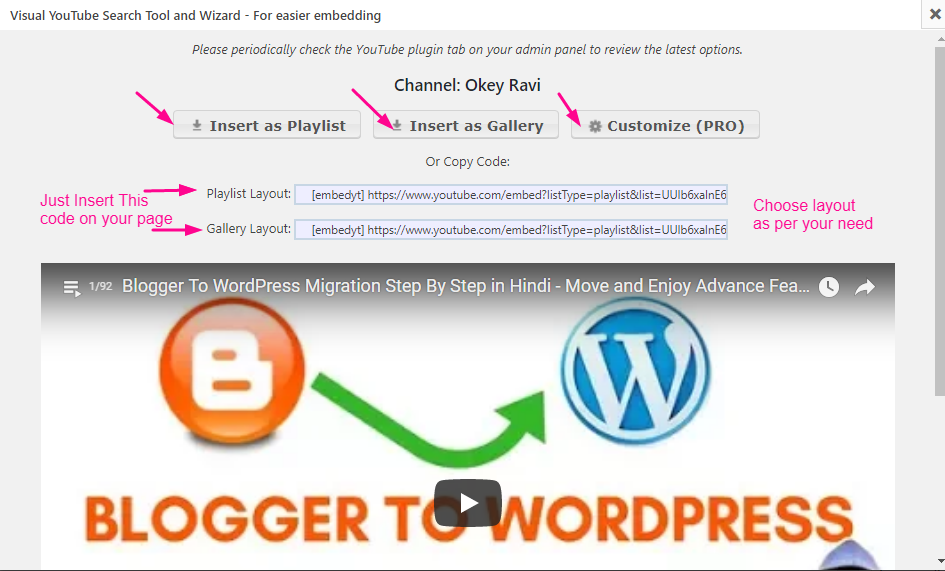 How to add latest YouTube Videos in WordPress Website