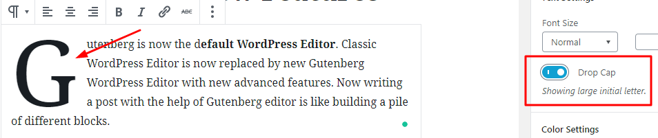 Adding a drop cap in WordPress Gutenberg Editor okey ravi
