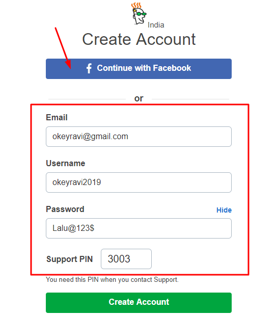 creating an account on GoDaddy fro website creation