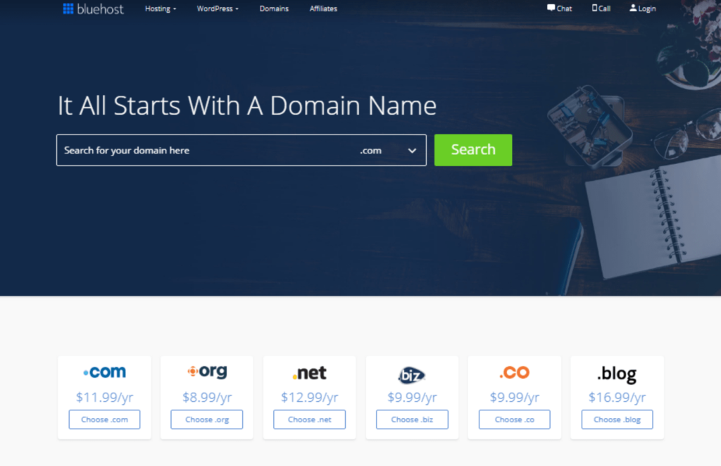 Buying a domain from bluehost