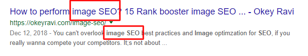 including main keyword in the SEO title, url and the meta description