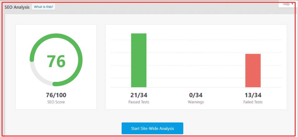 SEO analysis using Rank Math SEO analysis feature