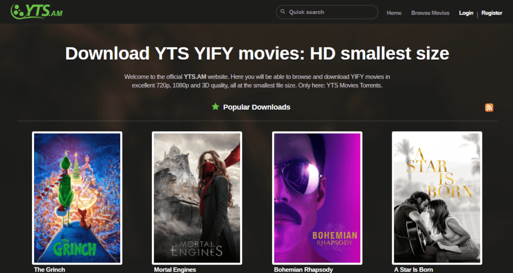 Yts torrent site for movies