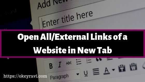 Open all Links of a website in new Tab or window