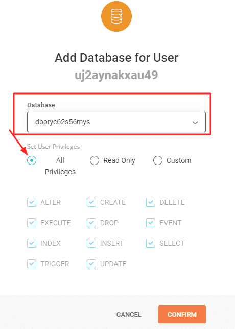 Adding user to the database in Siteground